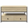 vidaXL Coffee Table Sonoma Oak 33.5"x19.7"x19.7" Engineered Wood and Metal