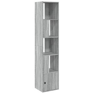 vidaXL Bookcase Grey Sonoma Engineered Wood Tall Bookcase Rectangular