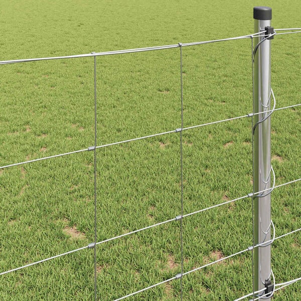 vidaXL Field Fence Silver 164.04 x 3.28 ft Galvanised steel