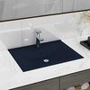 vidaXL Luxury Basin with Faucet Hole Matt Dark Blue 23.6x18.1" Ceramic