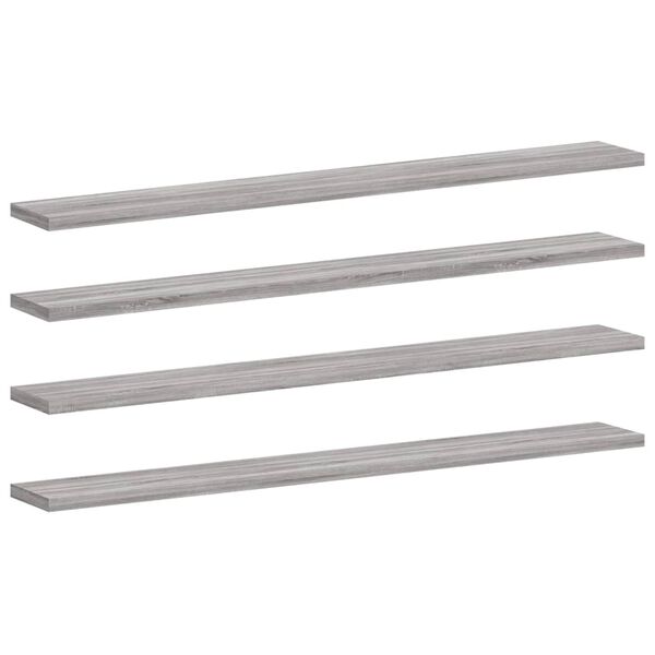 vidaXL Wall Shelf Set of 4 Grey Sonoma Engineered Wood