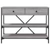 vidaXL Console Table Grey Sonoma Engineered wood, Steel Narrow Storage