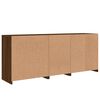 vidaXL Sideboard with LED Lights Brown Oak 63.8"x14.6"x26.4"