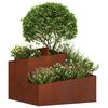 vidaXL Garden Planter Brown 23.62 x 23.62 x 19.69 in Weathering Steel