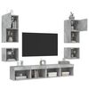 vidaXL 8 Piece TV Wall Units with LED Concrete Gray Engineered Wood