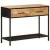 vidaXL Console Table Natural wood and black Solid mango wood, iron Medium
