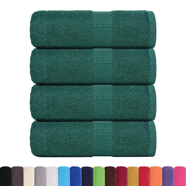 vidaXL Soap Towel Set of 4 Green 100% Cotton 12x12 in Soap Towel