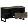 vidaXL TV Cabinet Black Solid Mango Wood Medium TV Cabinet Rectangular