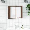 vidaXL LED Mirror Cabinet Brown oak Engineered wood Medium