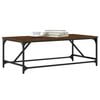 vidaXL Coffee Table Brown Oak Engineered Wood, Metal Standard Modern