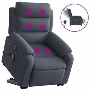 vidaXL Electric Stand Up Massage Recliner Chair Dark gray