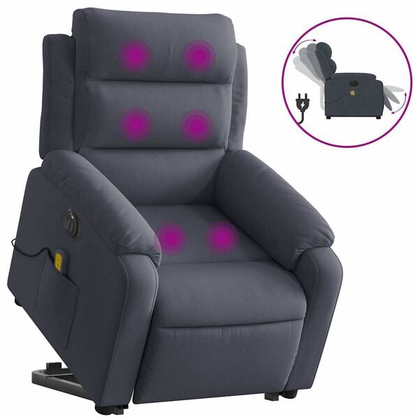 vidaXL Electric Stand Up Massage Recliner Chair Dark gray
