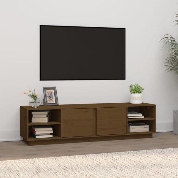 vidaXL TV Cabinet Honey brown Solid pine wood Large TV Cabinet