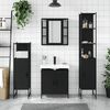 vidaXL Bathroom Cabinet Set Black Engineered Wood Large Adjustable Feet