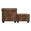 vidaXL Sofa Brown Artificial Suede Leather Medium Classic/Traditional