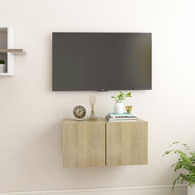 vidaXL Hanging TV Stand Sonoma Oak 23.6"x11.8"x11.8"