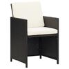 vidaXL Garden Dining Chair Set of 4 Black Polyethylene with Rattan Look