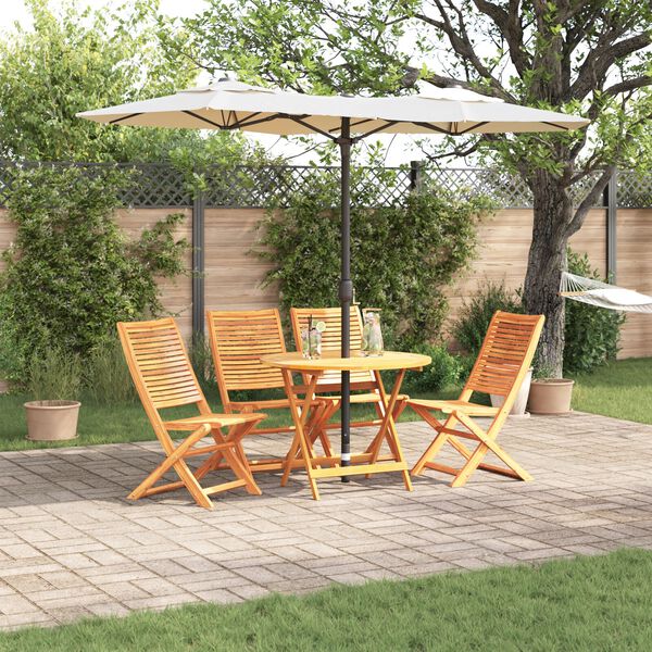vidaXL Garden Dining Set Folding 5 pcs Brown solid acacia wood