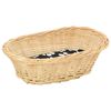 vidaXL Cat Basket Natural, Black, White Willow, Cotton, Polyester Small