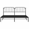vidaXL Metal Bed Frame without Mattress with Headboard Black 76"x79.9"