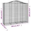 vidaXL Arched Gabion Baskets 40 pcs 78.7x19.7x160/180" Galvanised Iron
