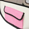 vidaXL Dog Playpen Pink and Cream Polyester and Steel Medium Foldable