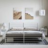vidaXL Bed Frame White Steel 76 x 80 in Extra Long Bed Frame
