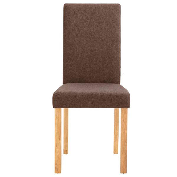 vidaXL Dining Chair Set of 2 Brown Fabric Standard Durable