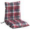 vidaXL Lowback Chair Cushion Set of 2 Red Check