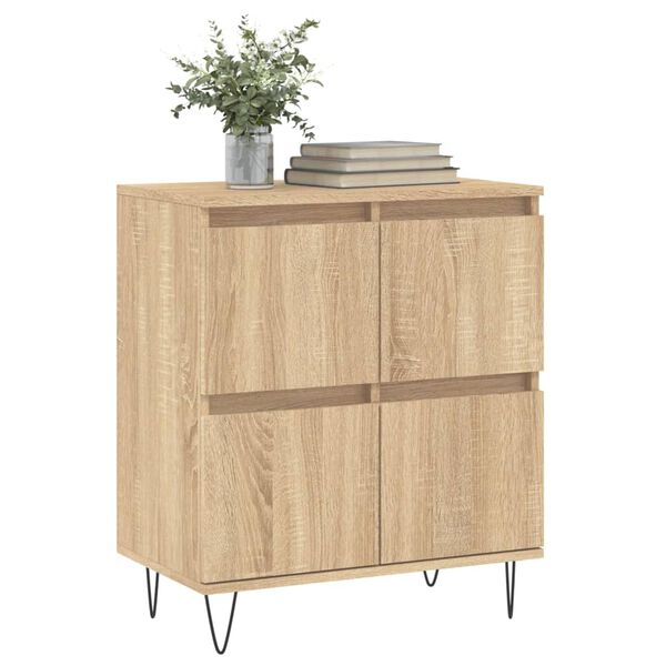vidaXL Sideboard Sonoma oak Engineered wood 23.6x13.8x27.6 in Sideboard