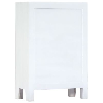 vidaXL Carved Sideboard White 23.6"x11.8"x35" Solid Mango Wood