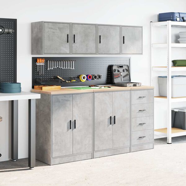 vidaXL Garage Wall Cabinets 2 pcs Concrete Grey Engineered Wood