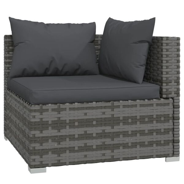 vidaXL Garden Lounge Set Grey PE rattan 7 Piece Set Modular