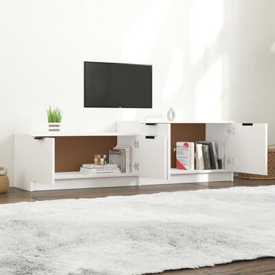 vidaXL TV Stand White 62.4"x14.2"x17.7" Engineered Wood
