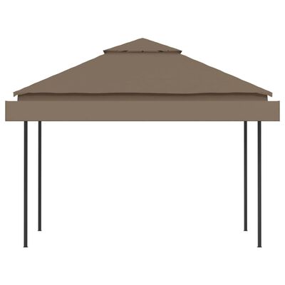 vidaXL Gazebo with Double Extending Roofs 9.8'x9.8'x9' Taupe 0.6 oz/ft²