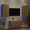 vidaXL TV Wall Unit Sonoma Oak Engineered Wood Four Piece Set