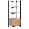 vidaXL Bookcase Grey Sonoma Engineered wood, metal 16.1 x 11.8 x 43.1 in