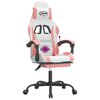 vidaXL Gaming Chair White and Pink Faux leather, metal, plywood Standard