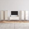 vidaXL TV Cabinet Set of 5 White Solid Pine Wood Multiple Sizes