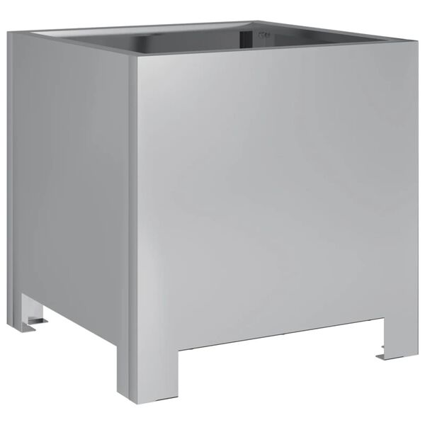 vidaXL Garden Planter Silver Galvanized Steel Medium Durable