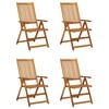 vidaXL Garden Chair Set of 4 Brown Solid Acacia wood Standard Foldable
