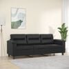 vidaXL 3-Seater Sofa Black 70.9" Faux Leather