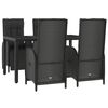 vidaXL Garden Dining Set Black