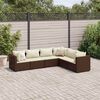 vidaXL Patio Lounge Set Brown, Cream White