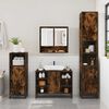 vidaXL Bathroom Furniture Set Smoked Oak Engineered Wood, Metal, Glass