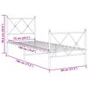 vidaXL Bed Frame Black Steel Small Single Bed Frame Rectangular
