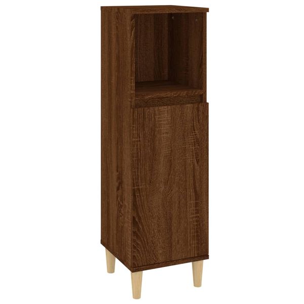 vidaXL Bathroom Cabinet Brown Oak Engineered wood, eucalyptus wood Medium