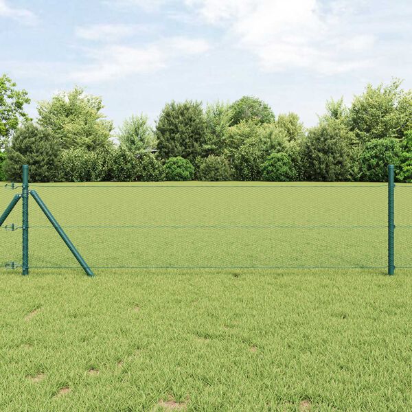 vidaXL Hexagon Fence Green 1.2 x 100 m Steel