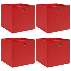 vidaXL Storage Boxes 4 pcs Red 12.6"x12.6"x12.6" Fabric