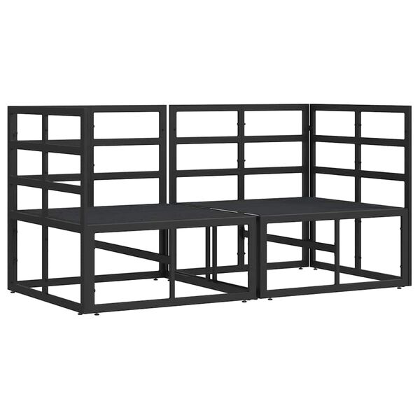 vidaXL Outdoor Furniture with Cushion with Pillow Black Aluminium